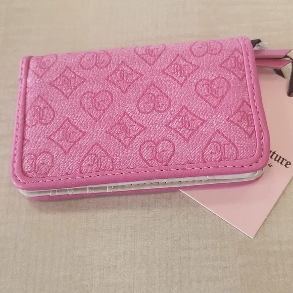 Juicy Couture Pink Heart Charm Wallet Small Cards And Money Organazer Logo Case - Picture 5 of 13